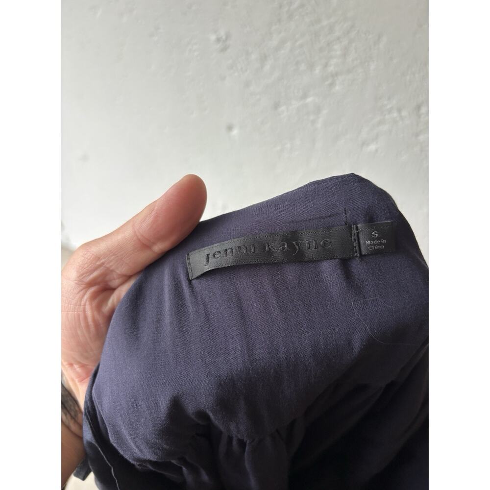Jenni Kayne Cove Midi Dress S Navy Cotton Poplin Spaghetti Straps Minimalist - Picture 8 of 11